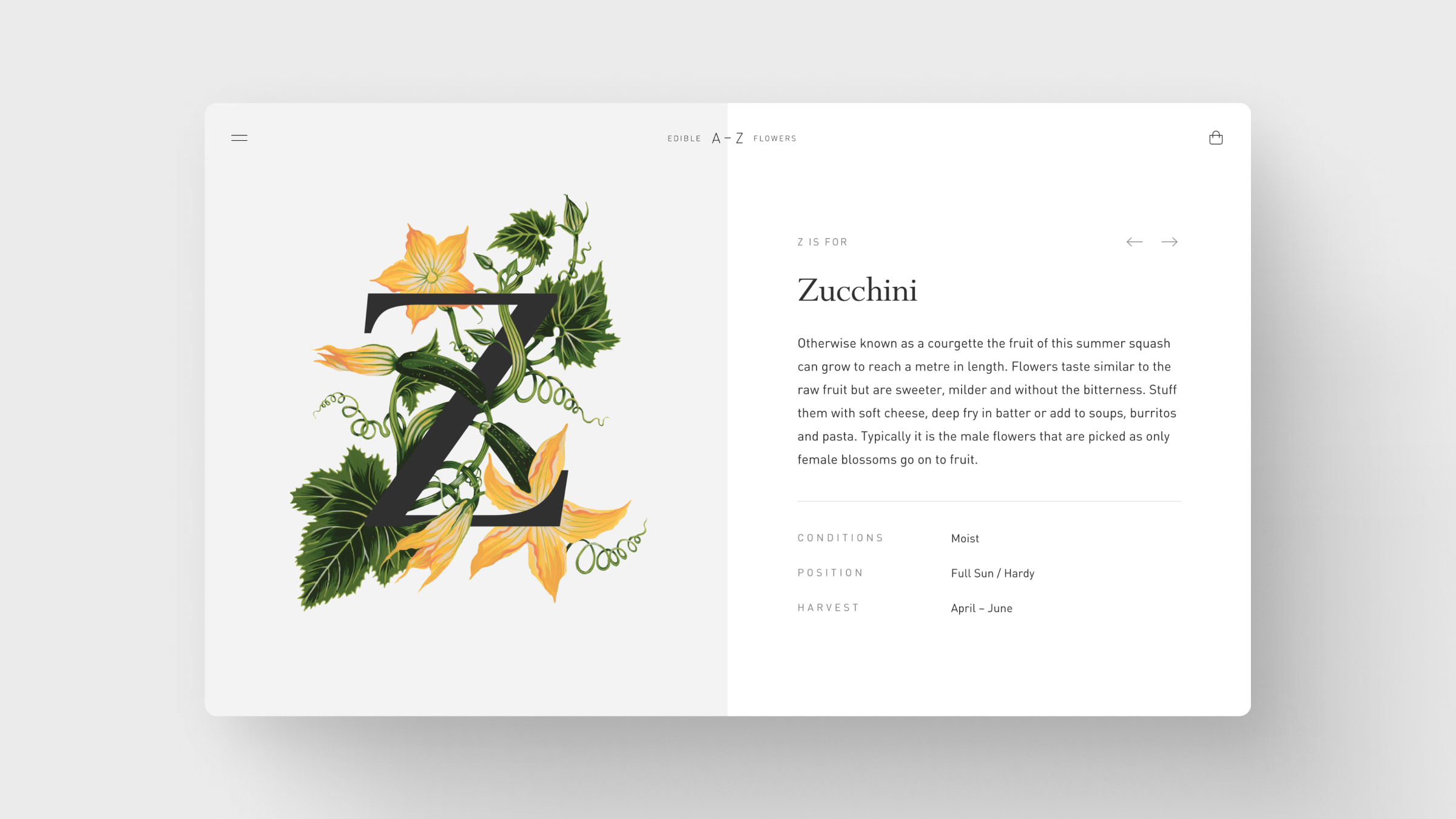 Screenshot of Edible A–Z of Flowers