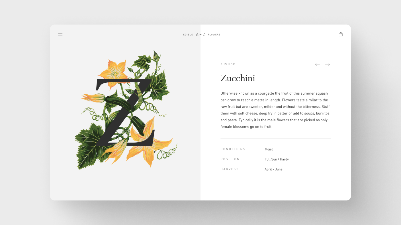 Screenshot of Edible A–Z of Flowers